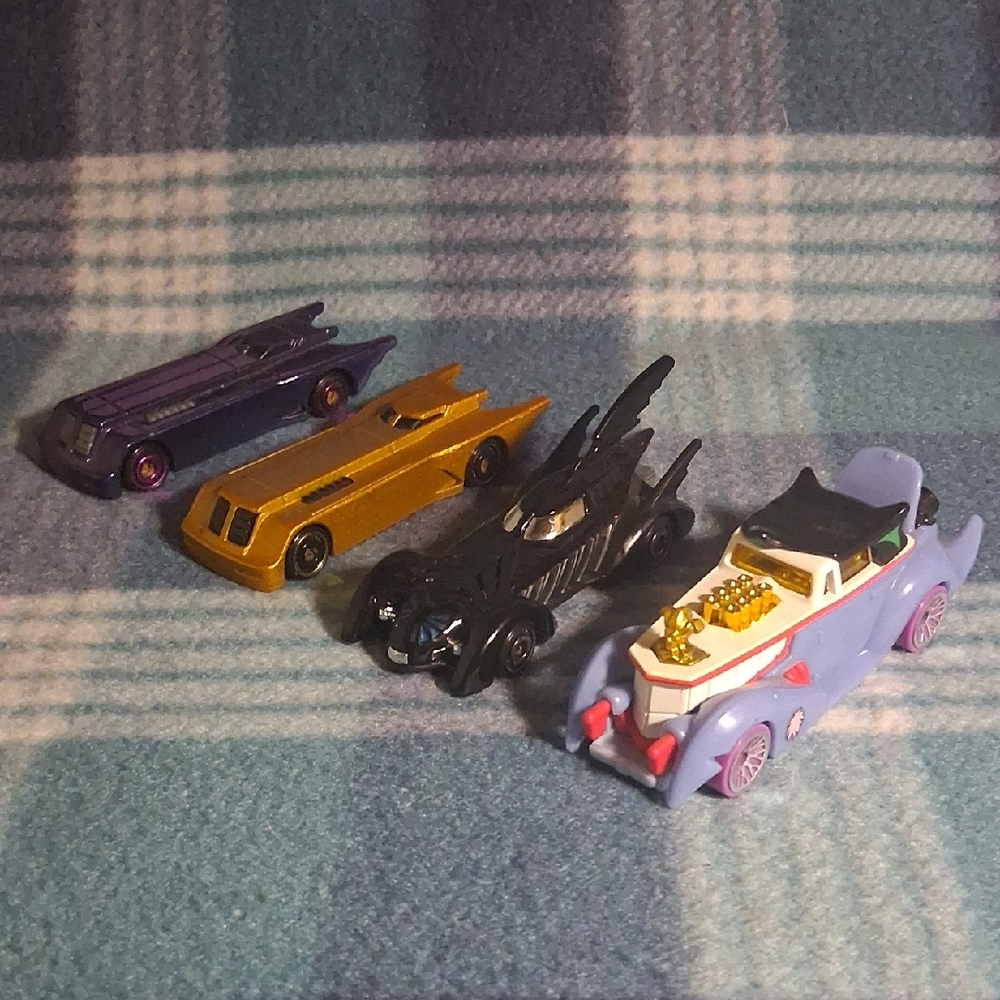 Mattel Batmobile Collection - Black, Gold, Purple, Blue